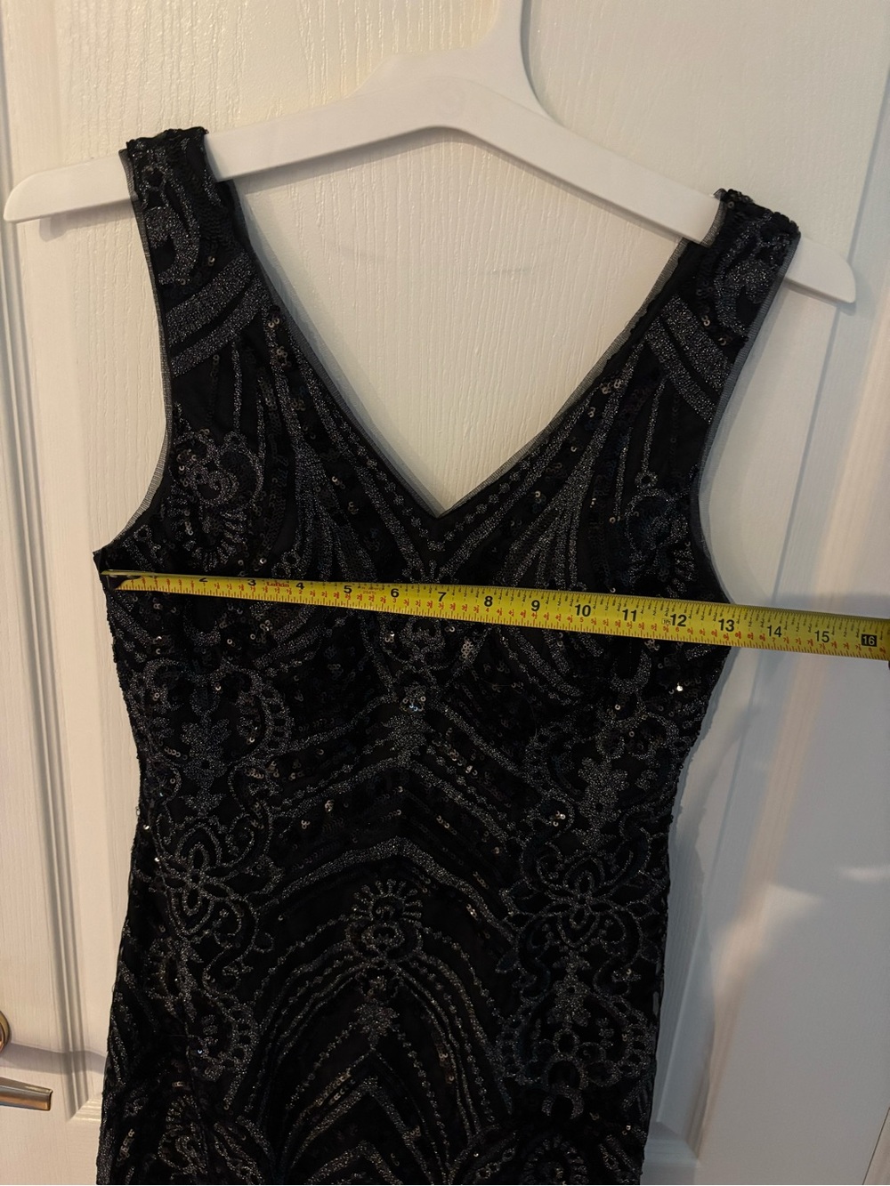 JJs House Black Beaded V-Neck Midi Dress - Picture 6 of 8